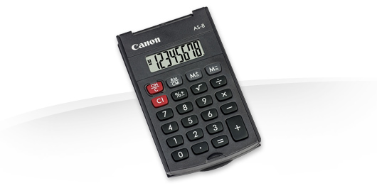 เครื่องคิดเลข Canon รุ่น AS-8 (สีดำ) เครื่องคำนวณแบบพกพาขนาดเล็ก รับประกันศูนย์ 3 ปี