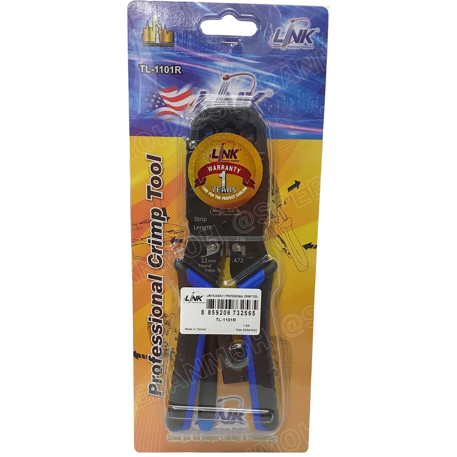 TL-1101R คีมเข้าหัวสาย Lan สายโทรศัพท์ RJ45 Crimper RJ45 Crimping Tool RJ45 RJ11 4 Pos PROFESSIONAL CRIMP TOOL ย้ำสายแลน ย้ำสายโทรศัพท์ ย้ำ RJ11 ย้ำ RJ45 คีมย้ำ LINK คีมย้ำสายแลน คีมย้ำสายโทรศัพท์ เครื่องมือเข้าหัวแลน เข้าหัวโทรศัพท์ เข้าหัว RJ45 เข้าหัว