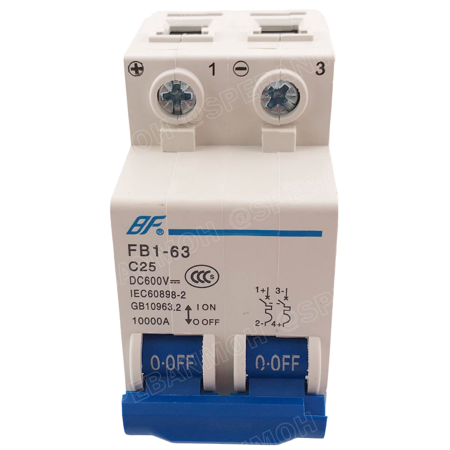 [ 1ชิ้น ] FB1-63-2P 25A BF เบรกเกอร์ ดีซี 2P 25แอมป์ 2Pole DC Breaker 600 VDC DC Circuit Breaker 2P สำหรับงาน solar cell เบรกเกอร์ไฟฟ้าโซลาร์เซลล์ DC ป้องกันกระแสเกิน ใช้ได้กับไฟฟ้ากระแสตรง DC เบรกเกอร์ 2โพล Solar Breaker เซอร์กิตเบรกเกอร์ MCB Breaker