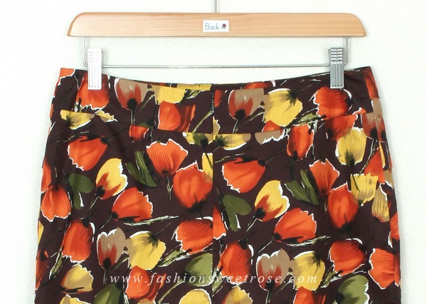 กระโปรงแฟชั่น&ทำงาน กระโปรงทรงสอบผ้าคอตต้อนพิมพ์ลายดอกทิวลิป / SK-322