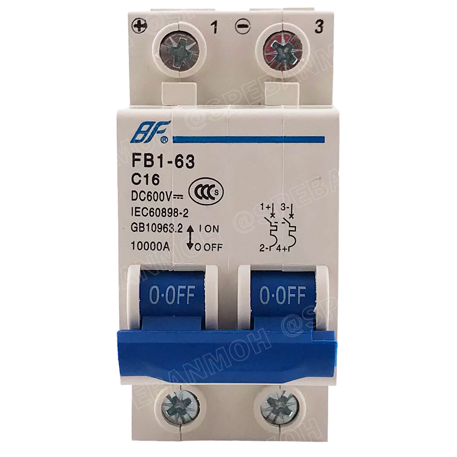 [ 1ชิ้น ] FB1-63-2P 16A BF เบรกเกอร์ ดีซี 2P 16แอมป์ 2Pole DC Breaker 600 VDC DC Circuit Breaker 2P สำหรับงาน solar cell เบรกเกอร์ไฟฟ้าโซลาร์เซลล์ DC ป้องกันกระแสเกิน ใช้ได้กับไฟฟ้ากระแสตรง DC เบรกเกอร์ 2โพล Solar Breaker เซอร์กิตเบรกเกอร์ MCB Breaker