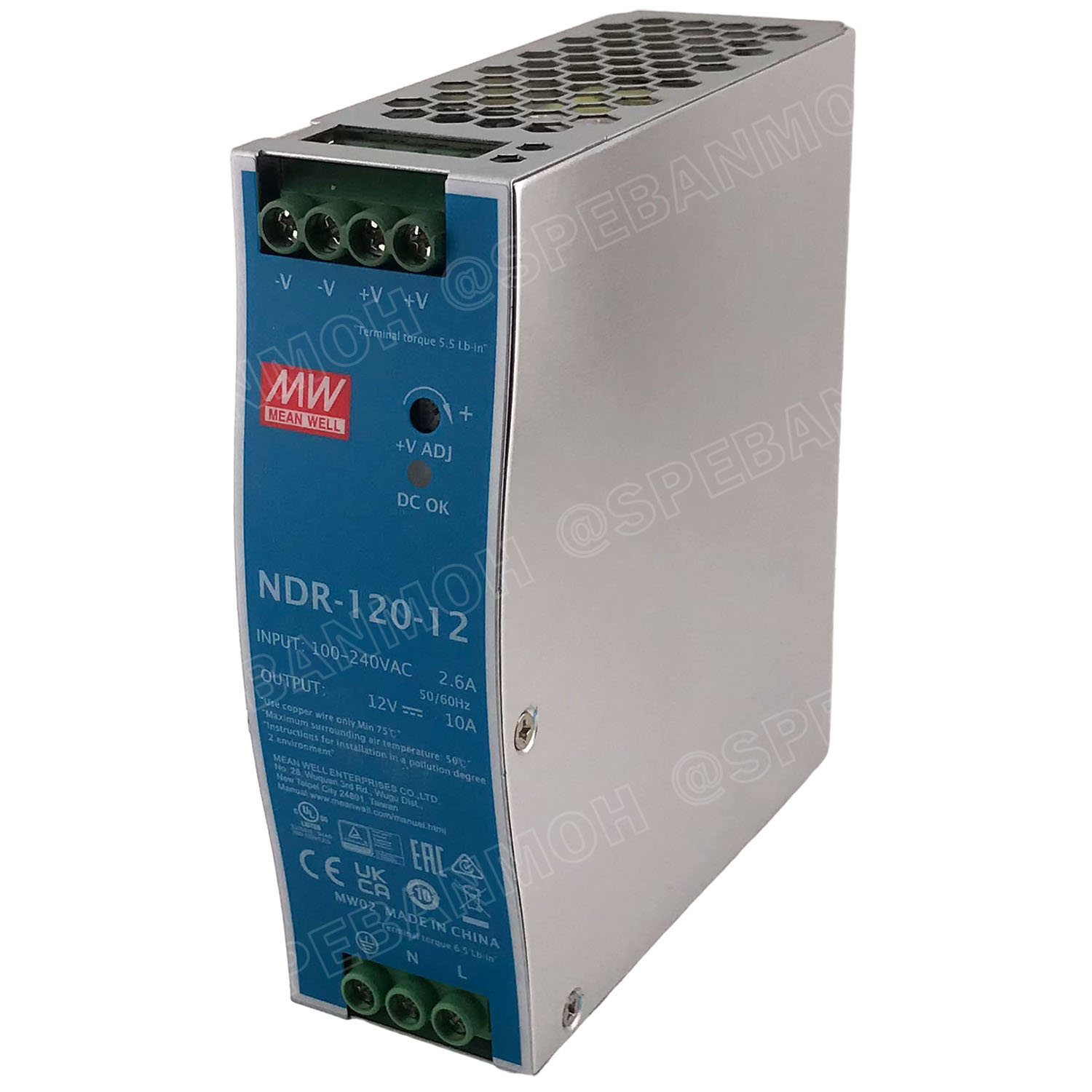 [ 1เครื่อง ] NDR-120-12 พาวเวอร์ซัพพลาย 12V 10A MEAN WELL 120W NDR Single Output Industrial DIN RAIL สวิทชชิ่ง ยึดรางปีกนก INPUT 100-240VAC OUTPUT 12VDC สวิทชิ่ง เมนเวล 12โวตท์ สำหรับ DIN Rail มีนเวล บอร์ดแปลงไฟ หม้อแปลงไฟ AC to DC