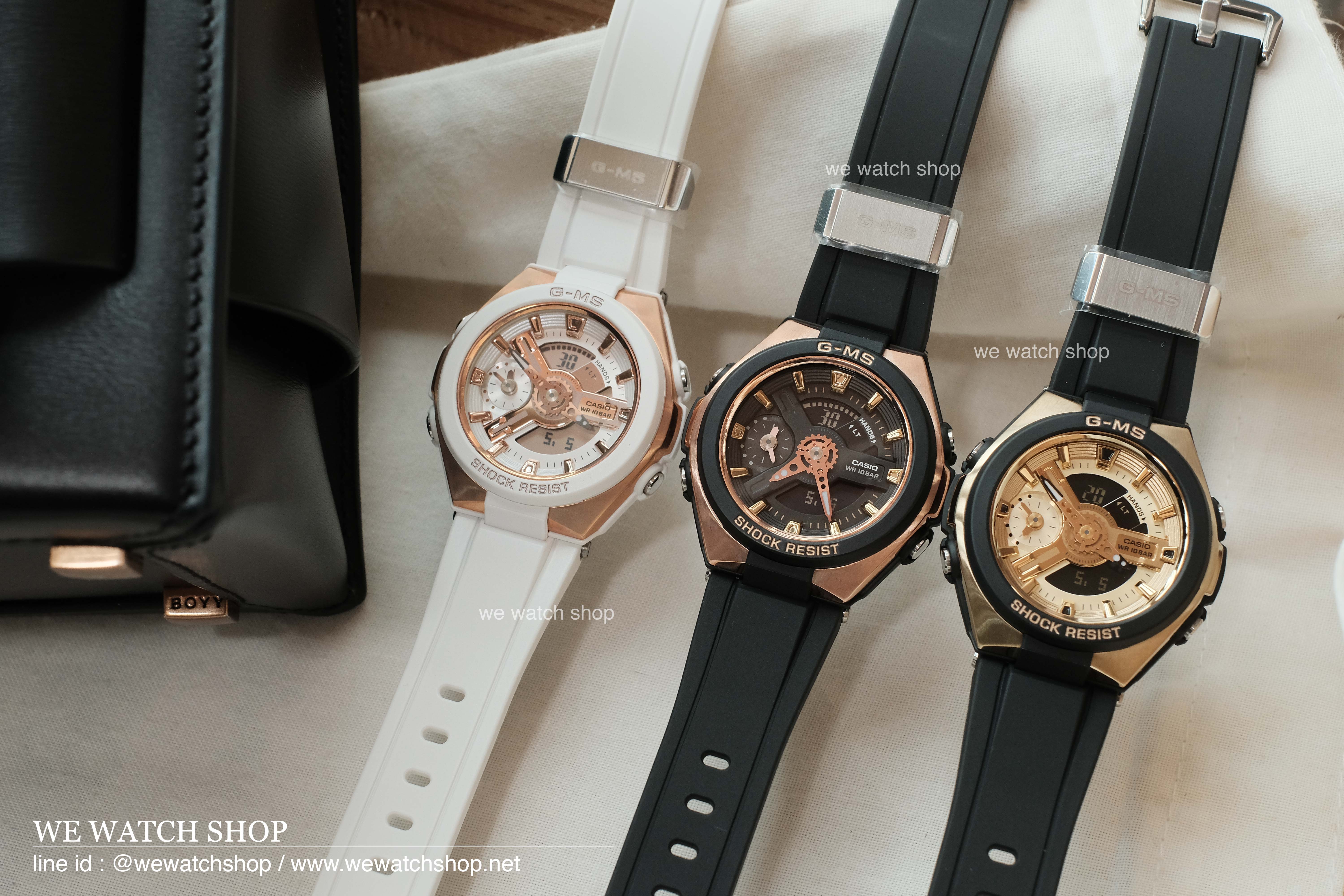 CASIO BABY-G รุ่น MSG-400G-7ADR สีขาว โรสโกลด์ สินค้าใหม่ ของแท้ รับประกันศูนย์ CMG