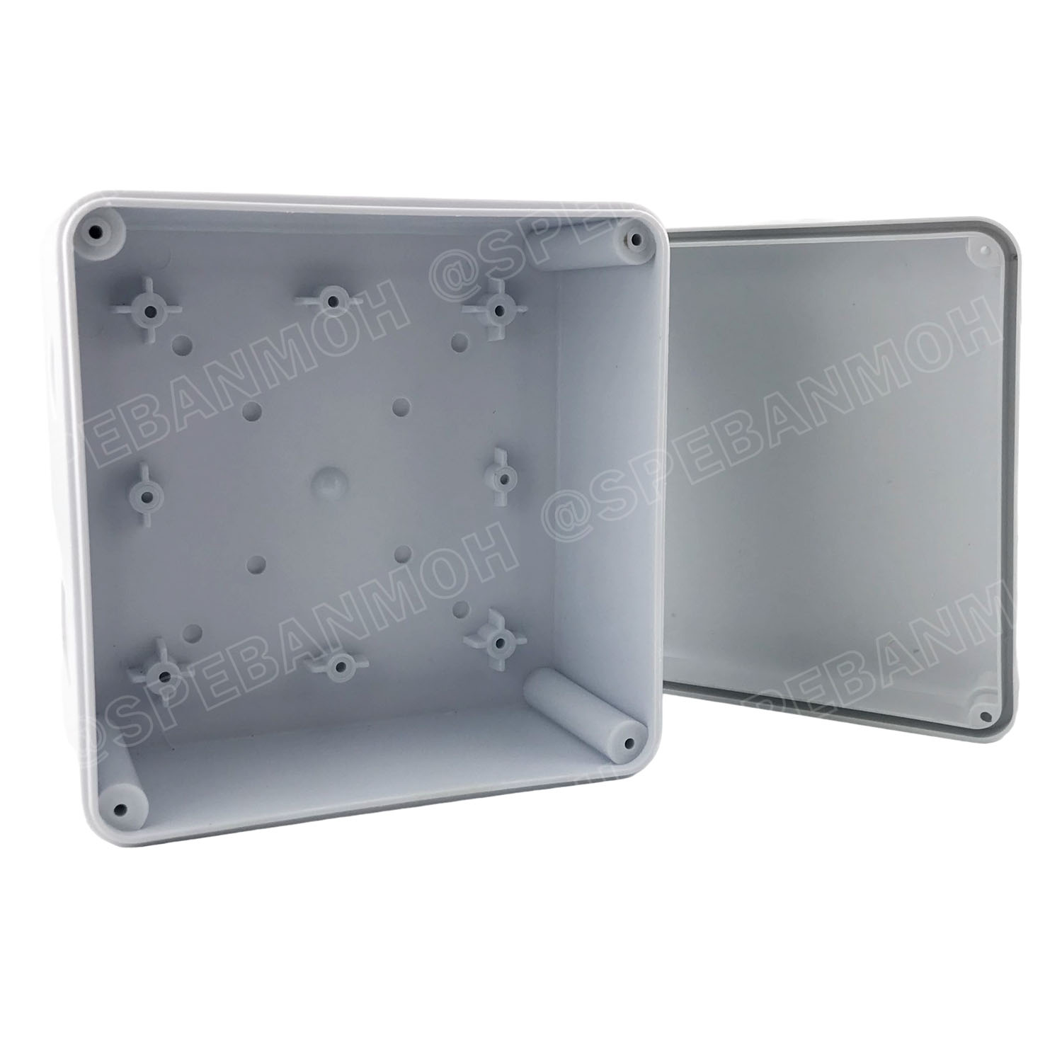 [ 1ชิ้น ] BOX-6X6 SUN กล่องพักสายไฟ กันน้ำ สีขาว White Junction Box WaterProof 6นิ้ว 6x6inch กล่องกันน้ำ บล็อคพักสายไฟ พลาสติก 145x145 mm กล่องพักสายแบบเจาะรู บล็อกกันน้ำ กล่องไฟกันน้ำ Waterproof Box กล่องเก็บสายไฟ เก็บสายไฟ เก็บสาย แบบเหลี่ยม