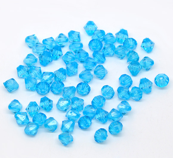 ลูกปัดอะครีลิคไบคอนเหลี่ยมเจีย ขนาด 8x8mm แพ็ค 100 เม็ด