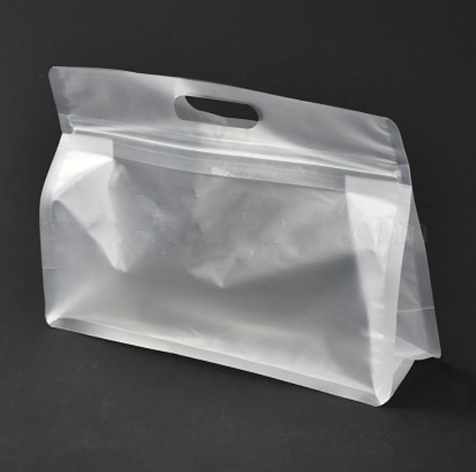 ถุงพลาสติกซิปล็อค ก้นตั้งได้ มีรูหิ้ว