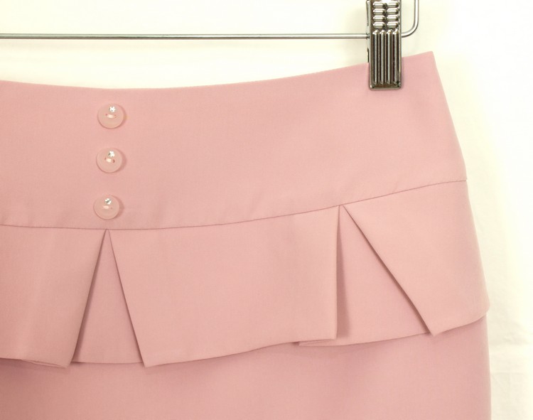 SK-166 กระโปรงแฟชั่น&ทำงาน ทรงสอบ ผ้า HIGH TWICH สีชมพูอมม่วง