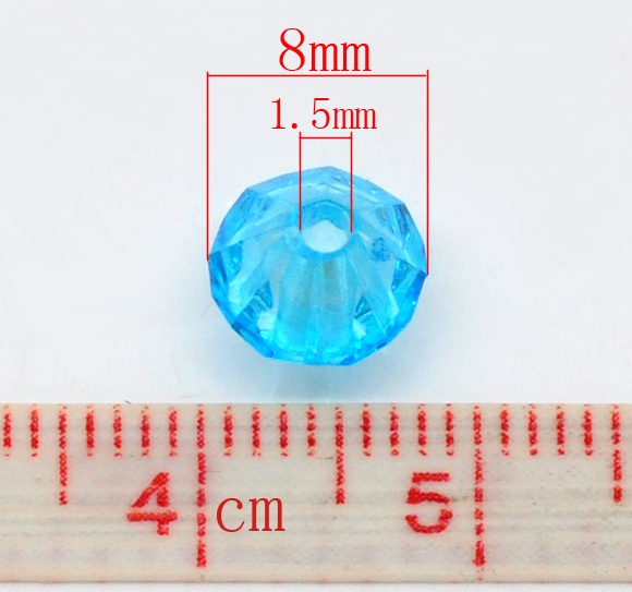 ลูกปัดอะครีลิคไบคอนเหลี่ยมเจีย ขนาด 8x8mm แพ็ค 100 เม็ด