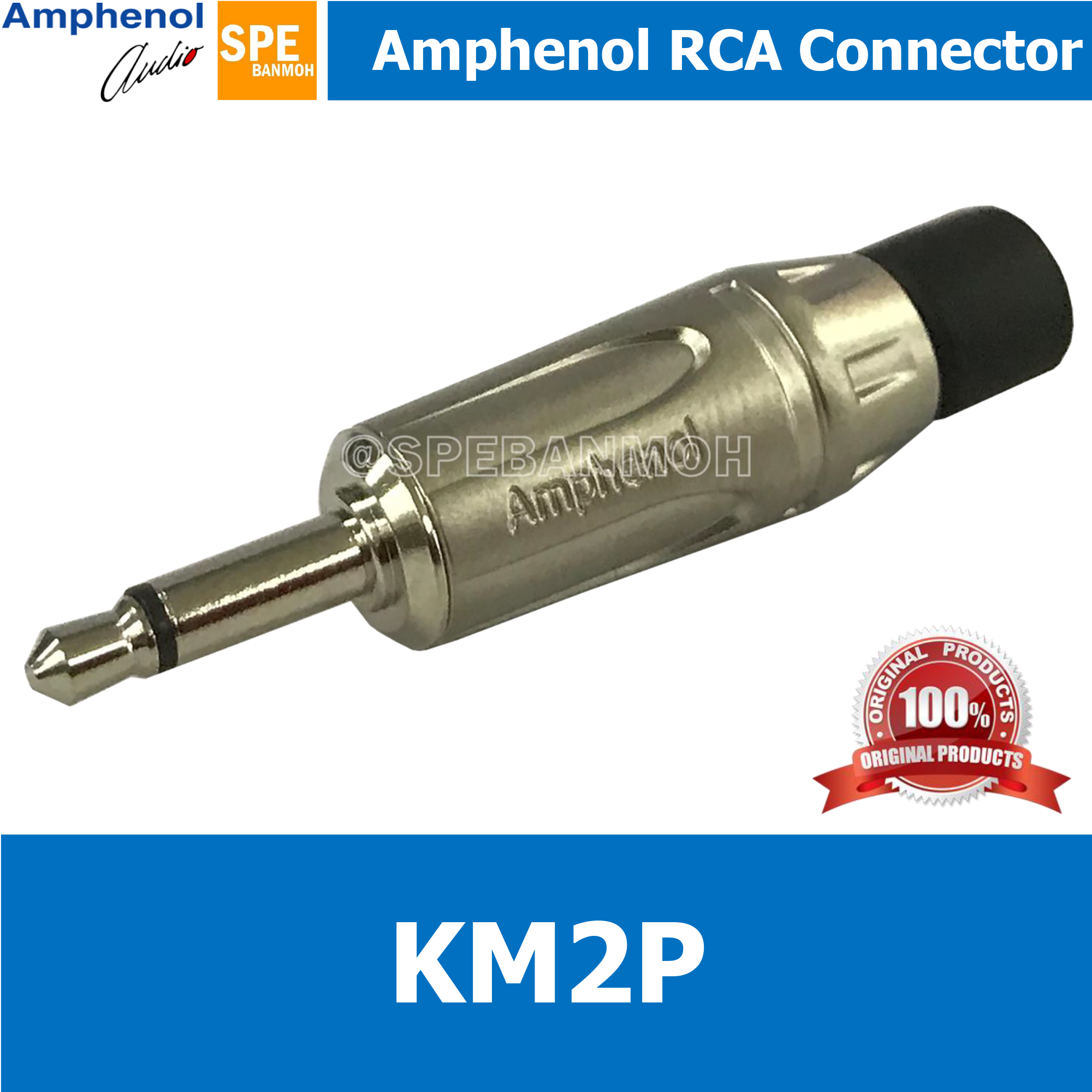 KM2P ปลั๊กมินิ 3.5 แจ็คโทรศัพท์ ปลั๊กโทรศัพท์ แจ็ค 3.5 หัว 3.5 mm สเตอริโอ Amphenol Mini Phone Plugs 3.5mm. Mini Phone Plugs 3.5mm. K-Series Mono Satin Finish (หัวเงิน)
