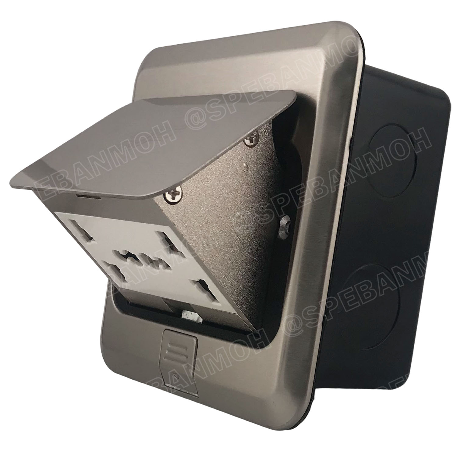 [ 1ชิ้น ] SF6120-Grey เต้ารับฝังพื้น AC Pop-up สีเทา Grey 10A 250VAC POP-UP Floor Outlet POPUP เต้ารับฝังพื้น 2 ช่อง ชุดเต้ารับฝังพื้น 3ขา 2ช่อง BF ชุดเต้ารับ เจาะพื้น เต้ารับฝังโต๊ะ TABLE SOCKETS เต้ารับแบบใช้เท้าเปิด