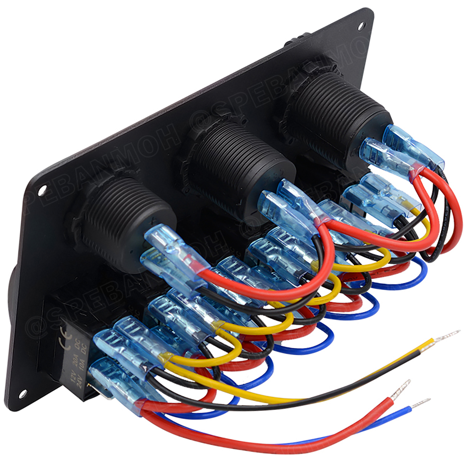 [ 1ชิ้น ] WP-441B1 แผงสวิตช์รถยนต์ เรือ กันน้ำ มีไฟ 12VDC Waterproof 6 gang Rocker Switch Panel for Marine Boat ชุดแผงสสวิทช์ 12V USB-A 2.1A 2Ch สวิทช์ 5ขา มีไฟ LED ช่องสำหรับเสียบปลั๊กจุดบุหรี่ 1ช่อง พร้อมหน้าจอแสดง ดิจิตอล โวลต์มิเตอร์