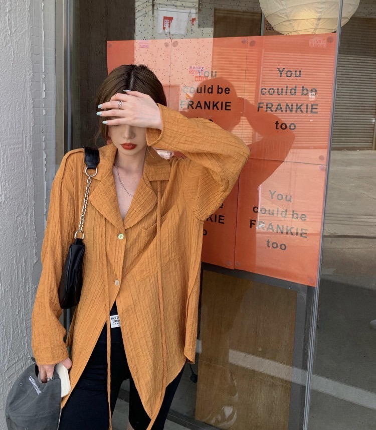 Wonder shirt เชิ้ตโอเวอร์ไซส์ texture ลายริ้ว