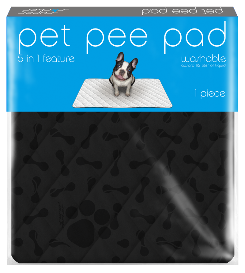 แผ่นรองซับปัสสาวะสัตว์เลี้ยง แบบซักได้ pet pee pad สีดำ ไซส์ M - XXL