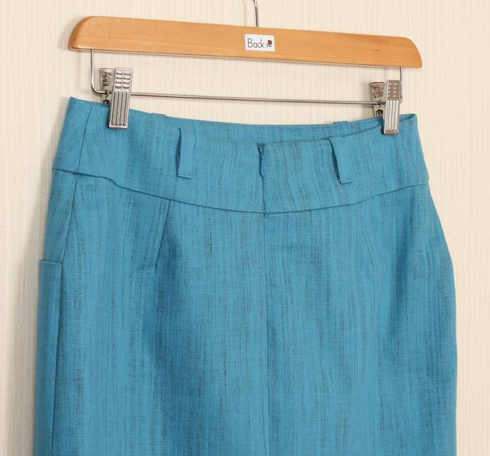 SK-234 กระโปรงแฟชั่น&ทำงาน ทรงสอบ ผ้าญี่ปุ่นผสมสเปนเด็กสีฟ้า