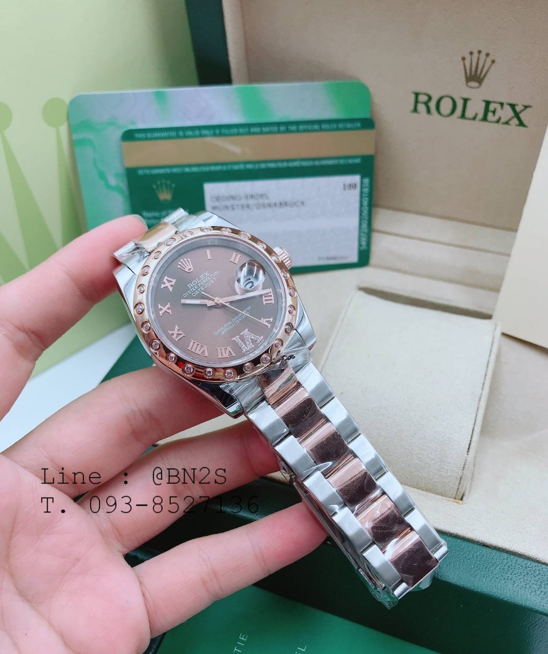 ROLEX DATEJUST Watch หน้าปัดล้อมเพชร มาพร้อมกล่องครบชุดตามรูป