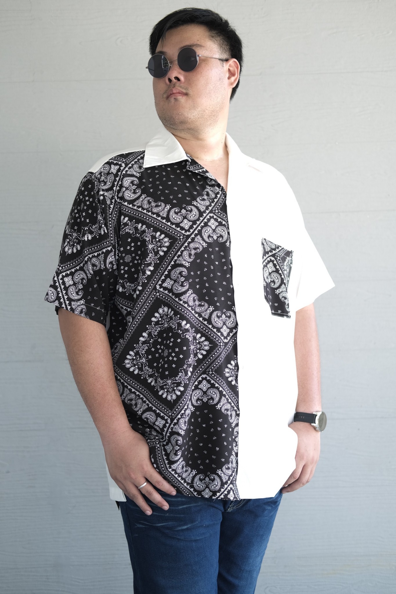 เสื้อเชิ้ตโอเวอร์ไซส์ แขนสั้น ผู้ชายอ้วน ไซส์ใหญ่ 2XL , 3XL , 4XL , 5XL