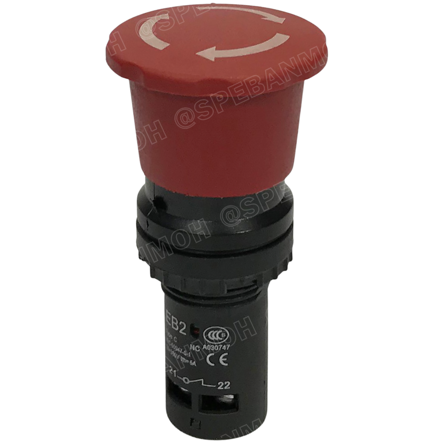 [ 1 ชิ้น ] EB2F-11ZS-40R สวิทช์ฉุกเฉิน EB2F 11ZS 40R 22มิล สวิท EB2F บิดล็อค แบบล็อคค้าง บิดล็อค Emergency Stop Mushroom Push Button Switch สวิท ปิด เปิด ON-OFF 1NO 1NC กดปิด บิดเปิด หัวเห็ดแดง สวิทช์ฉุกเฉินแดง สวทิช์หยุดเครื่อง สวิท Stop สวิตกดหยุด สวิตช