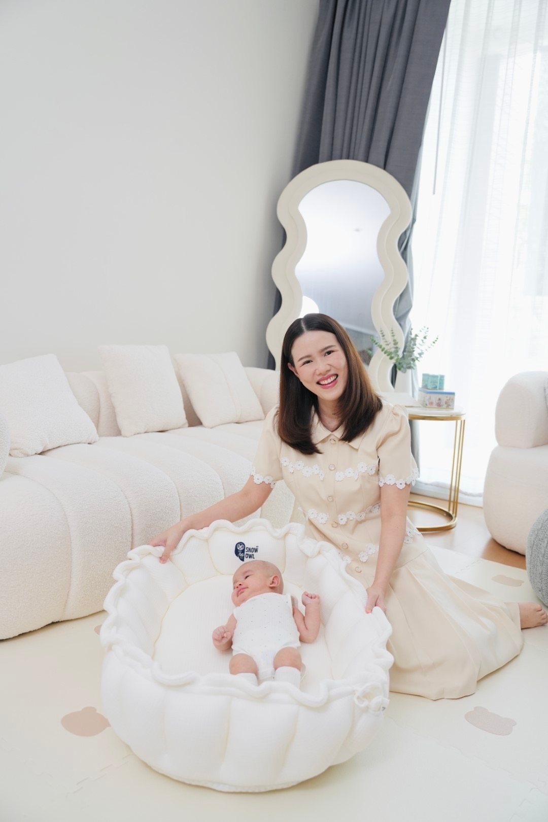 Snow owl Gentle Flowzz Baby Nest All in 1 เบาะนอนทารก รังนกจิ๋ว ระบายอากาศได้ดี ใช้งานได้หลากหลาย