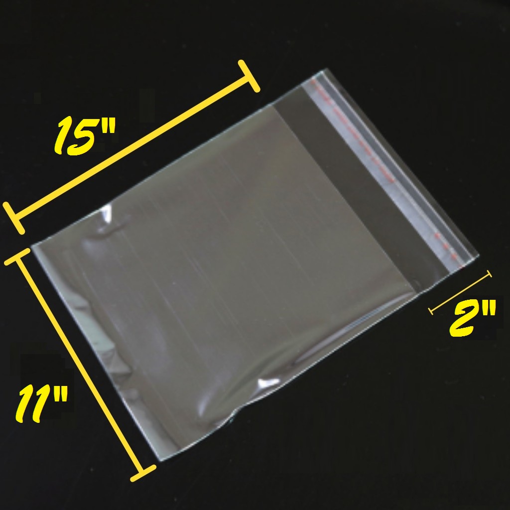 ถุงแก้วใสโอพีพี มีแถบกาว