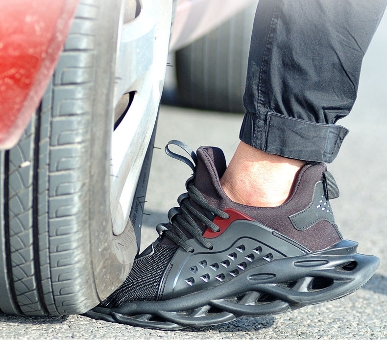 HOT SPORT NO.9 รองเท้าเซฟตี้ ผ้าใบ ดีไซส์สวย ทันสมัย หัวเหล็ก พื้นยางกันลื่น นุ่มเด้ง สวมใส่สบาย