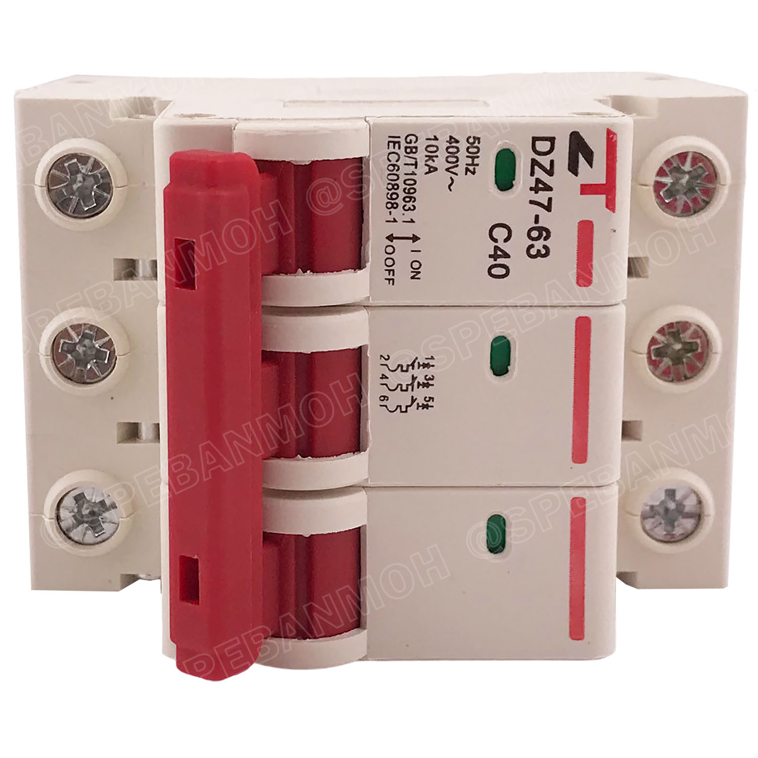 DZ47-63-3P 40A เบรกเกอร์เมน ยึดรางปีกนก 3P 40A AC Circuit Breaker เบรกเกอร์ตัดไฟเกิน 3โพล 40แอมป์ คัดเอาท์ ป้องกันกระแสเกิน Overload ป้องกันการลัดวงจร Short circuit เบรกเกอร์ตัดไฟ เบรกเกอร์ลูกย่อย Ac Circuit Breaker ไฟบ้าน 230V/400V AC มินิเซอกิตเบรก
