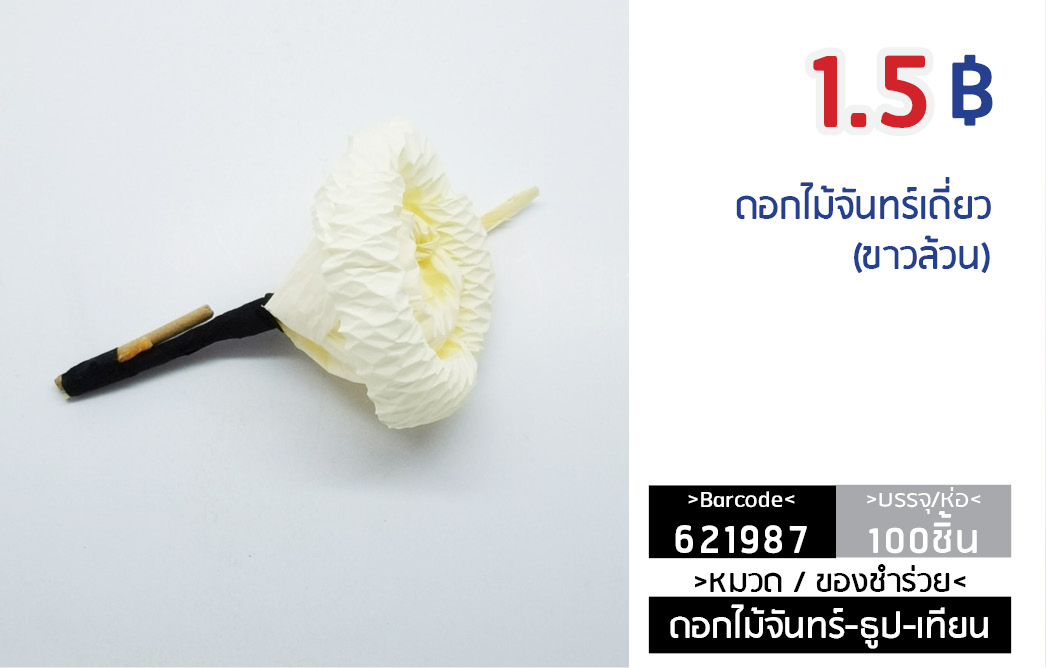 ดอกไม้จันทร์เดี่ยว (ขาวล้วน)