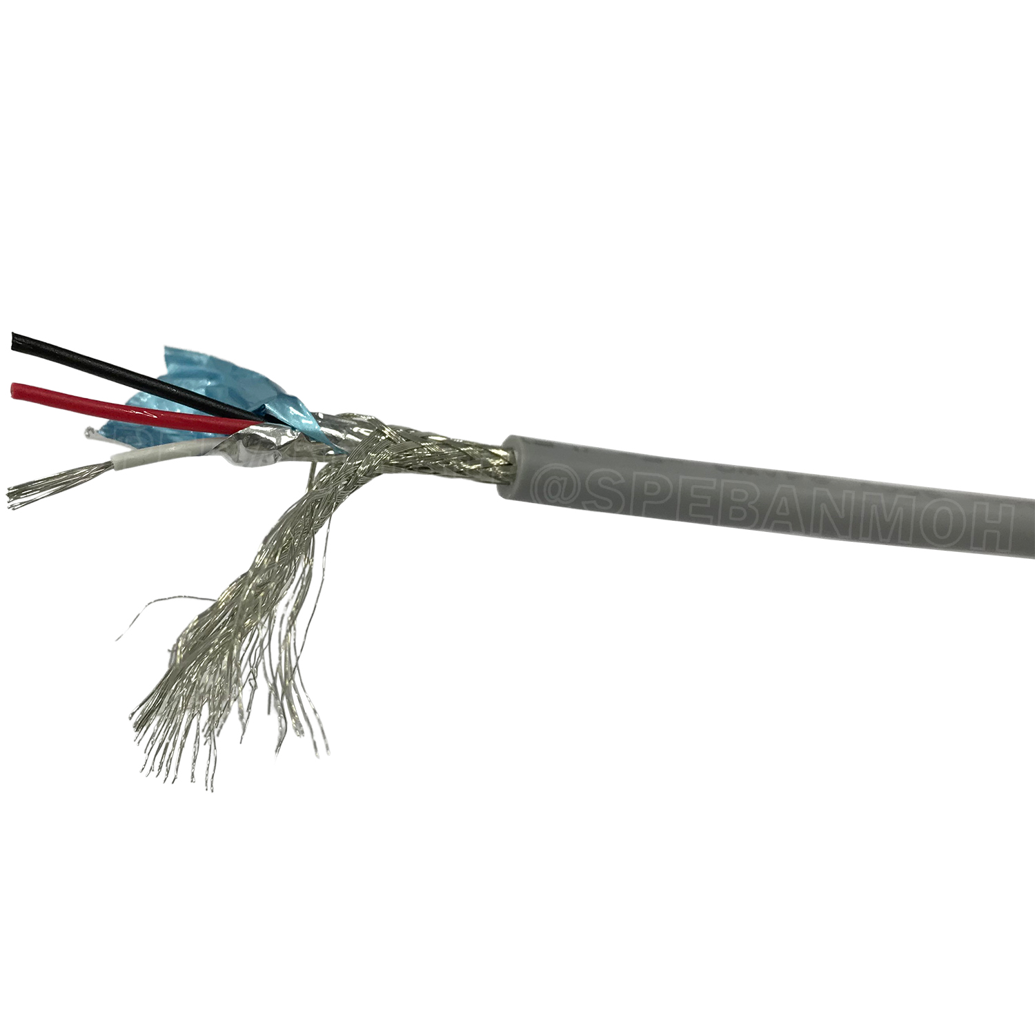 [ 100 เมตร ] TW-2464-BS-24AWG-03C สีเทา Grey สายมัลติคอร์ 3 คอร์ ขนาด 24AWG 3C x 24AWG UL2464 300V 80°C AWG24 สายชีลรอบ Braid Shielded Multicore Cable 3C Computer Cable TCU Tinned Stranded Copper AWM 2464 24AWG VW-1 80°C 300V E150612 Thai Wonderful