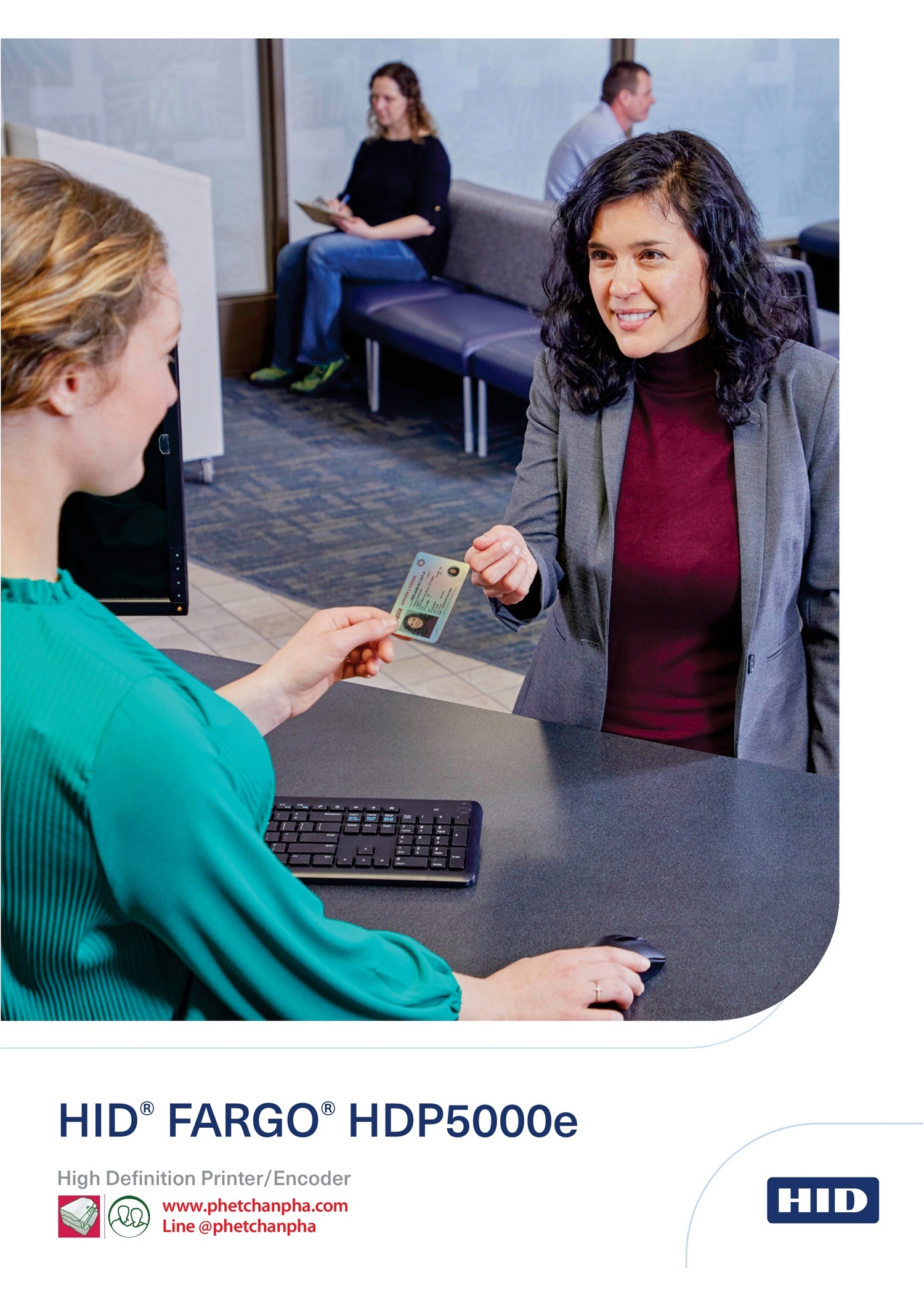 HID Fargo HDP5000e เครื่องพิมพ์บัตรพลาสติก เครื่องพิมพ์บัตรประจำตัว Plastic card PVC printer Resin Thermal Transfer