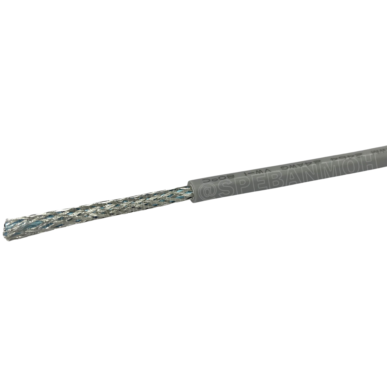 [ 100 เมตร ] TW-2464-BS-24AWG-04C สีเทา Grey สายมัลติคอร์ 4 คอร์ ขนาด 24AWG 4C x 24AWG UL2464 300V 80°C AWG24 สายชีลรอบ Braid Shielded Multicore Cable 4C Computer Cable TCU Tinned Stranded Copper AWM 2464 24AWG VW-1 80°C 300V E150612 Thai Wonderful