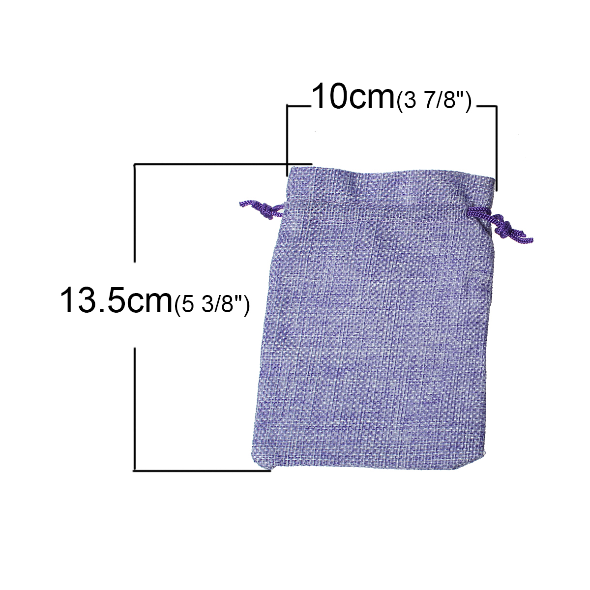 ถุงผ้าทอกระสอบใส่ของชำร่วย/เครื่องประดับมีสายรูดรัดปากถุง 13.5x10cm 100 ใบ สีม่วง (ส่งสินค้า 7-10 วันหลังชำระเงิน)