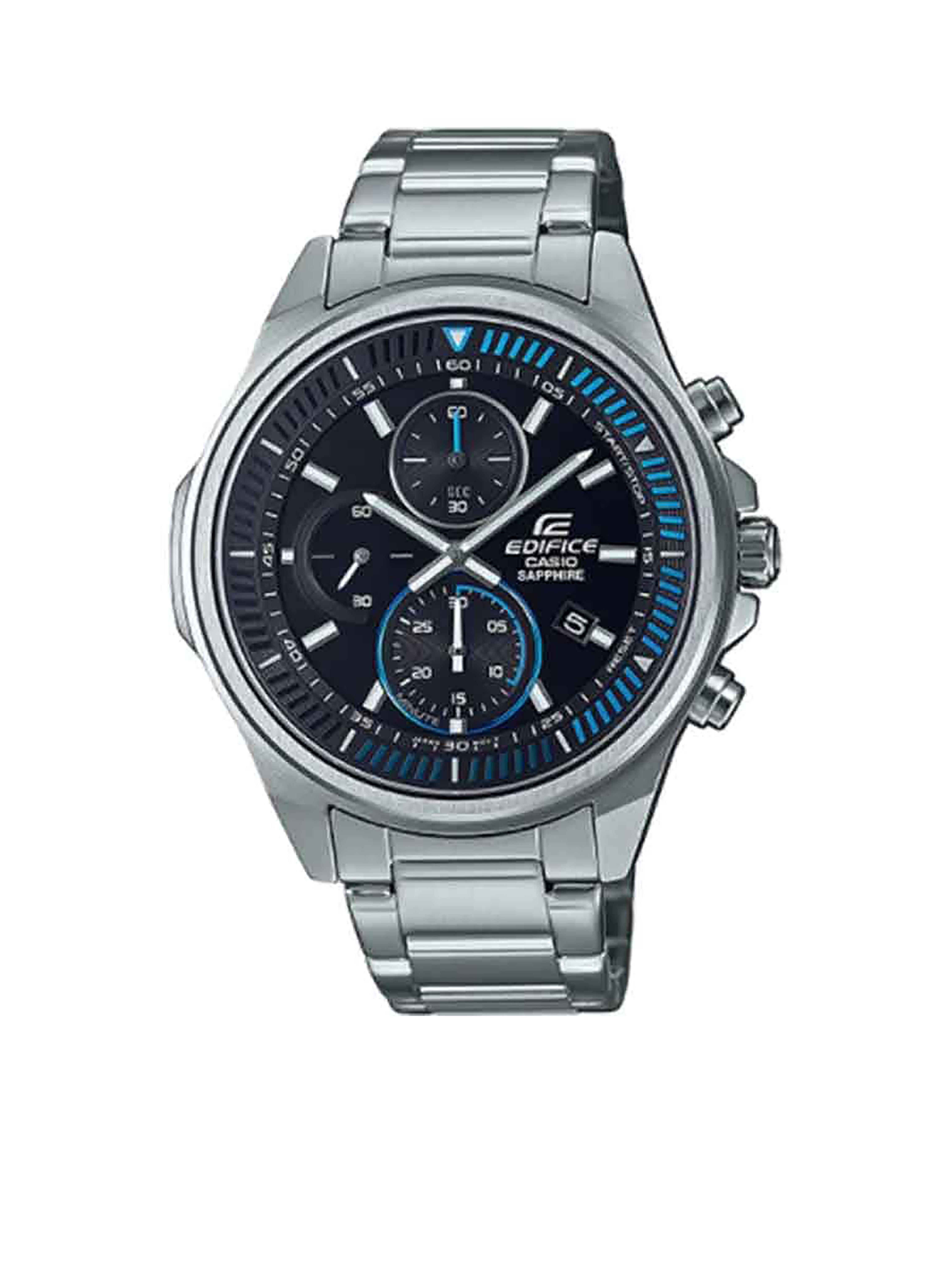 CASIO EDIFICE รุ่น EFR-S572D-1AVUDF สีเงิน หน้าปัดดำ สินค้าใหม่ ของเเท้ ประกันศูนย์ CMG สำเนา