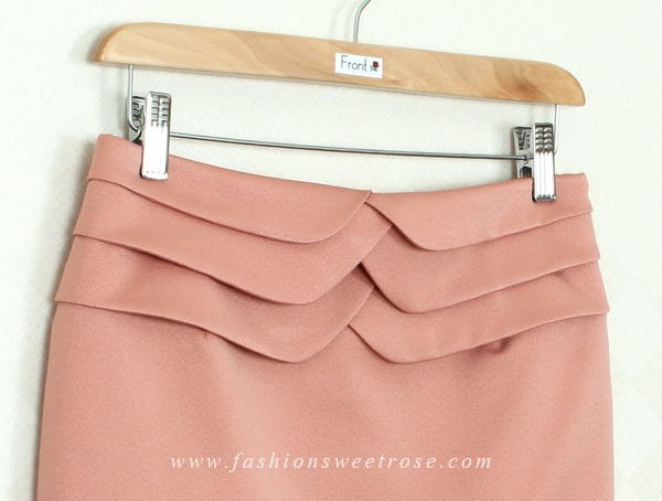 SK-304 กระโปรงแฟชั่น&ทำงาน ทรงสอบ ผ้า ZARA สีพีช Peach