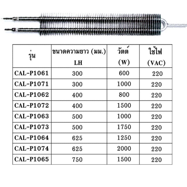ฮีตเตอร์ครีบ แบบเหลี่ยม COIL FINNED HEATERS Model : CAL SERIES