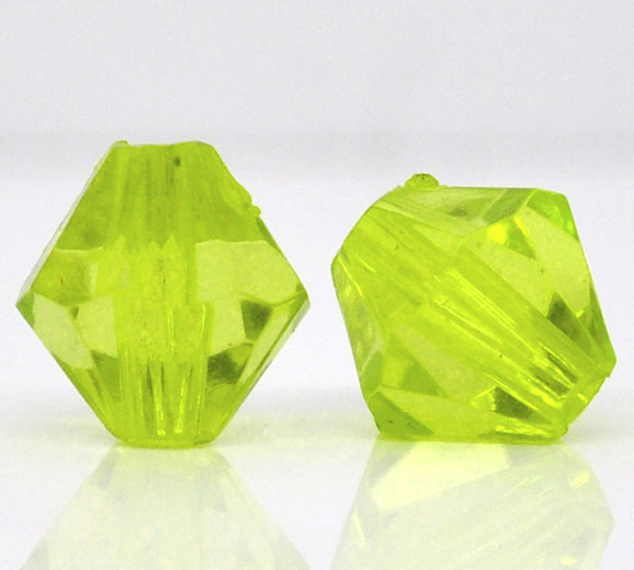 ลูกปัดอะครีลิคไบคอนเหลี่ยมเจีย ขนาด 8x8mm แพ็ค 100 เม็ด