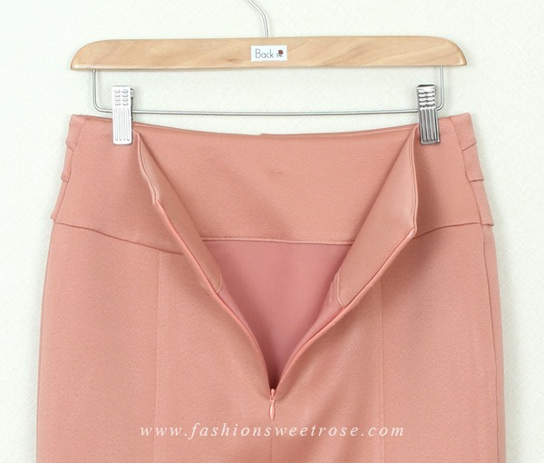 SK-304 กระโปรงแฟชั่น&ทำงาน ทรงสอบ ผ้า ZARA สีพีช Peach
