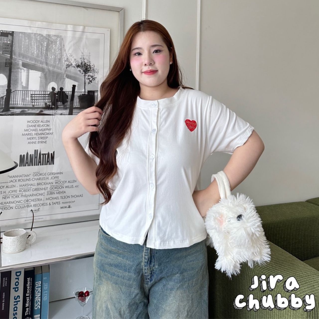 J189 เสื้อ สาวอวบ ผ้ายืดยูนิโคล่ ขาว น้ำตาล ดำ อก40-50นิ้ว หน้าผ้า52นิ้ว