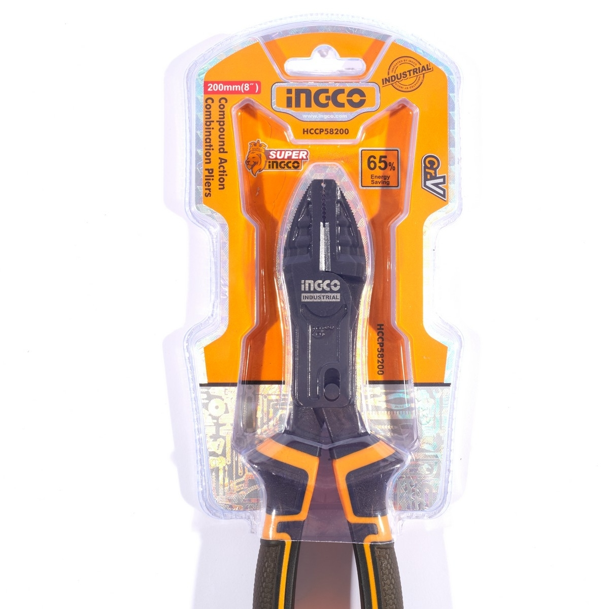 INGCO รุ่น HCCP58200 คีมปากจิ้งจก / คีมปากจะเข้่ 8 นิ้ว Compound Action เคลือบเทฟลอน