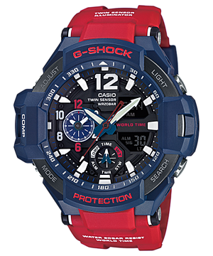 CASIO G-SHOCK รุ่น GA-1100-2ADR สีน้ำเงิน เเดง สินค้าของเเท้ รับประกันศูนย์ CMG