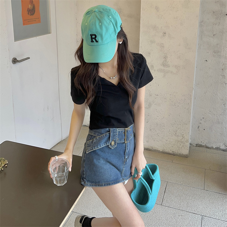 BASIC crop top ครอปสั้นผ้ายืด y2k