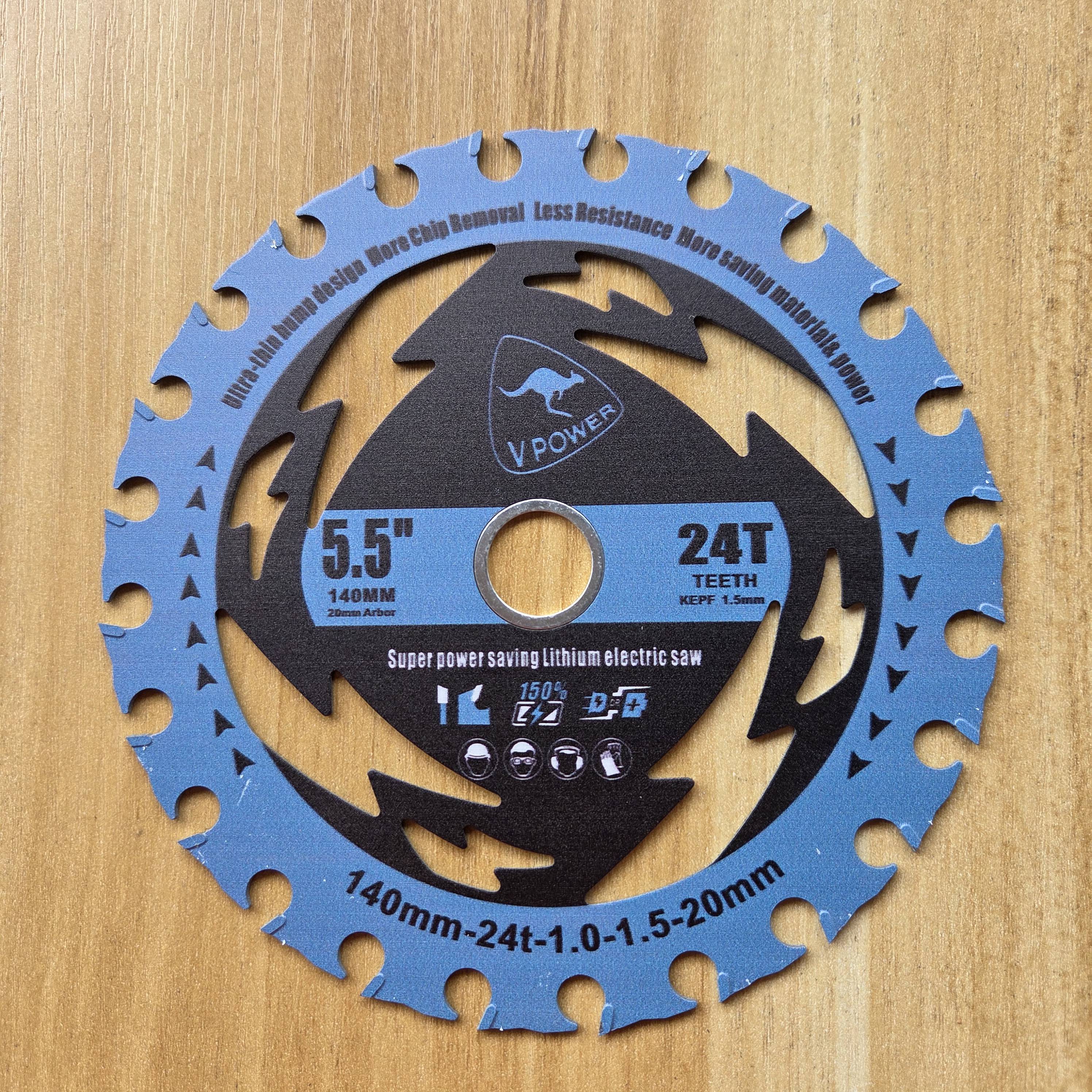 VPOWER ใบเลื่อยวงเดือนตัดไม้ สำหรับเครื่องเลื่อยไร้สาย ขนาด 5", 5.5", 6" x 24T (สินค้ามีตัวเลือก)