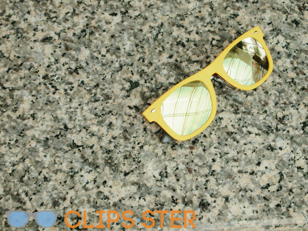 คลิปออนกันแดด Clipsster รุ่น Wayster กรอบเหลืองเลนส์เขียวปรอท