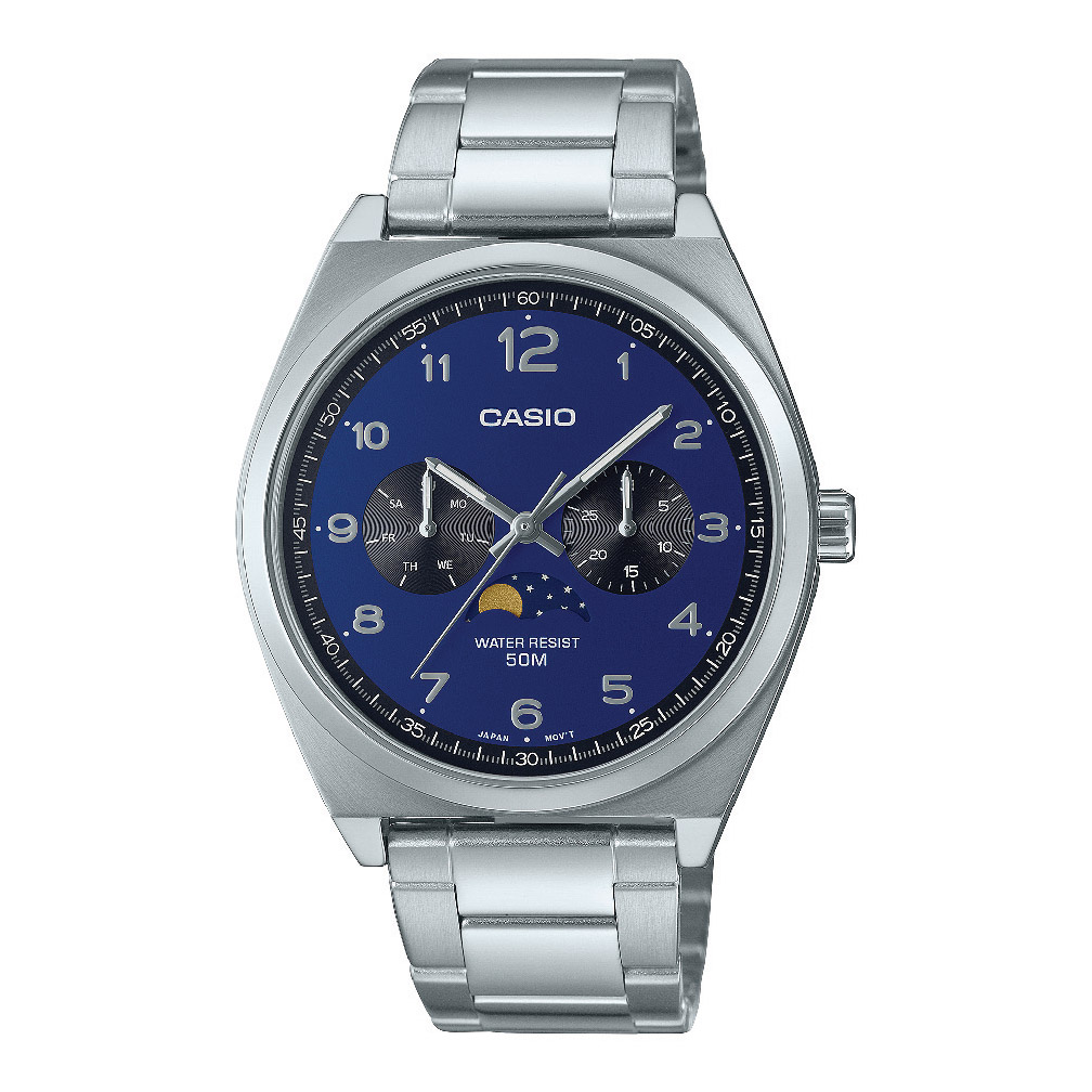 CASIO รุ่น MTP-M300D-2AVDF สายสแตนเลสสีเงิน สินค้าใหม่ ของเเท้ รับประกันศูนย์ CMG 1 ปี