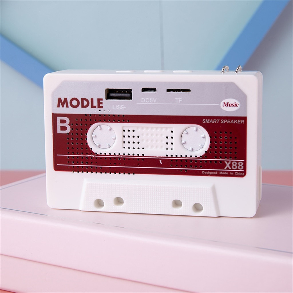ลำโพงบลูทูธไร้สายแบบพกพา รุ่น Retro Tape Cassette