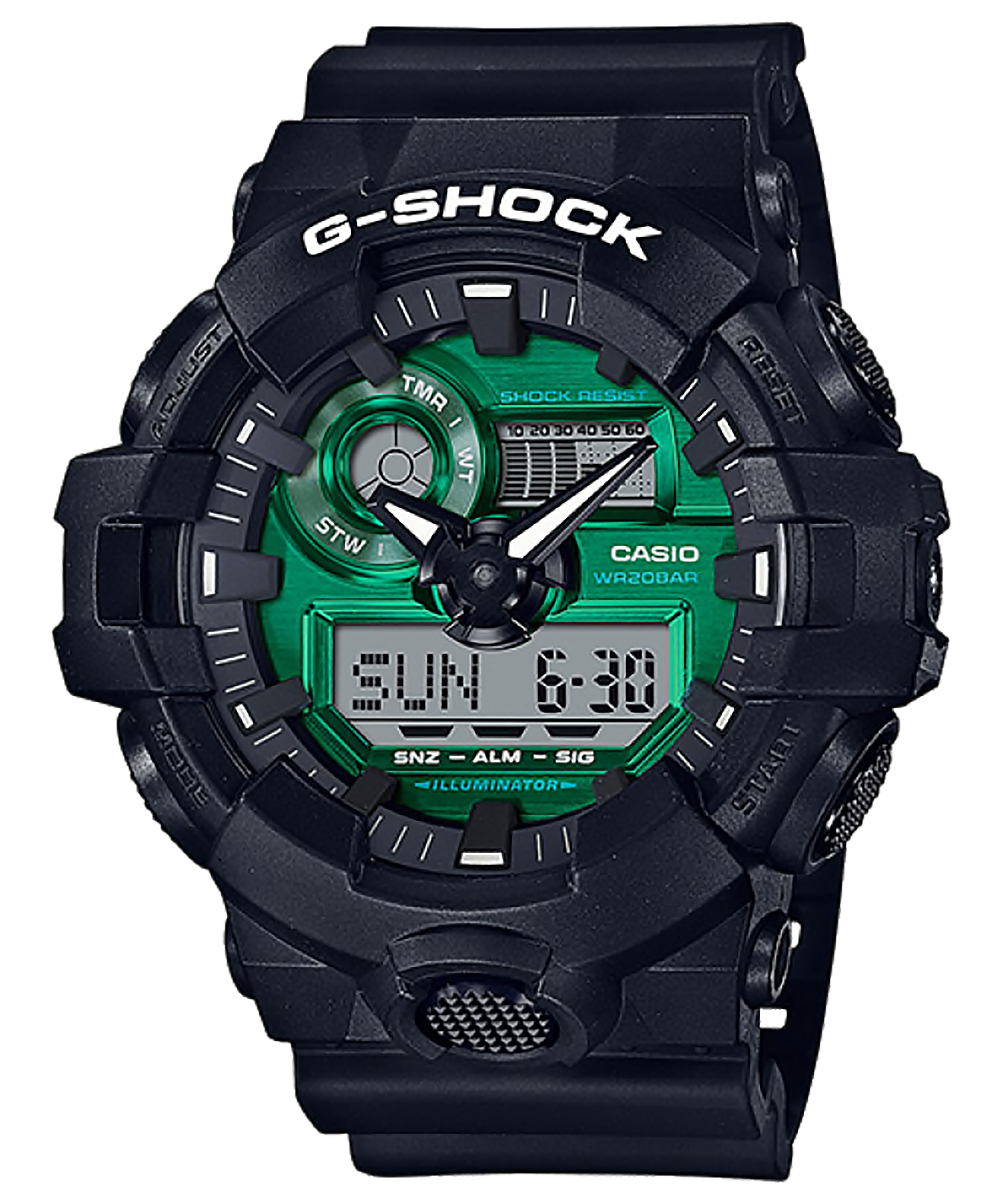 CASIO G-SHOCK รุ่น GA-700MG-1ADR สีดำ เขียว midnight green สินค้าของเเท้ รับประกันศูนย์ CMG 1ปี