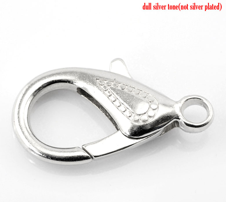 ตะขอก้ามปูสีเงินลายจุด ขนาด 30x16 mm จำนวน 5 ชิ้น