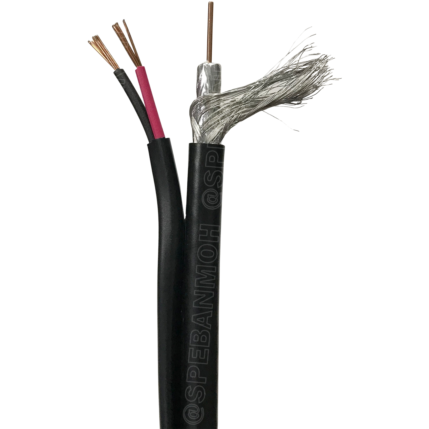 [ 100 เมตร ] CB-0106AWA สาย RG6 Indoor + Power Line Shield 95% RG6/U Link Shield, สีดำ สายโคแอกเชียล Coaxial Cable สายสัญญาณพร้อมสายไฟ สายเดินกล้องวงจรปิด RG6 ชีล 95% พร้อมสายไฟ ใช้งานภายใน สาย CCTV INTERLINK สายชีลกันสัญญาณรบกวน เดินกล้องวงจรปิด CCTV