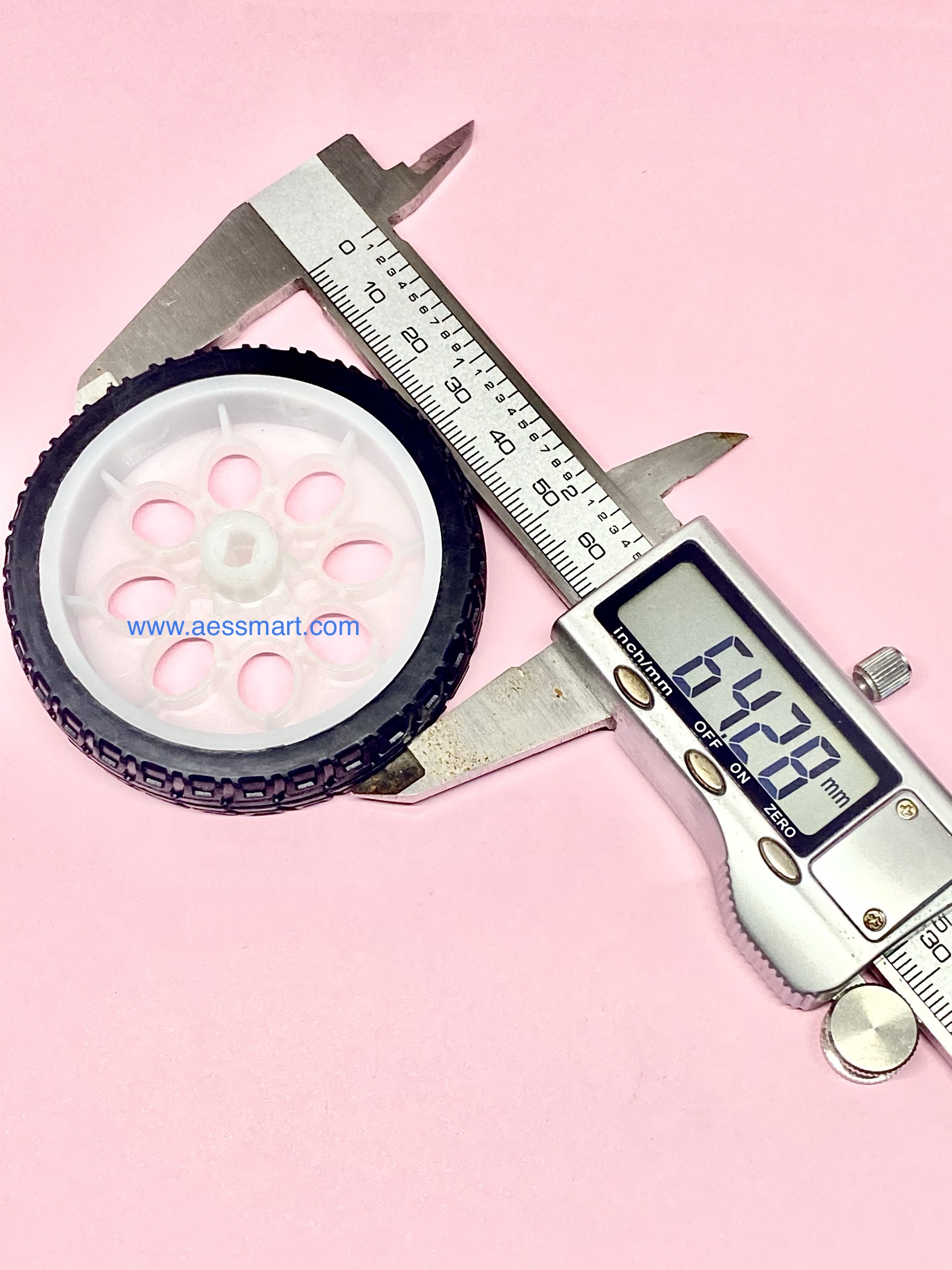 S3249 : ล้อพลาสติกบางใหญ่ ขนาด65mm.