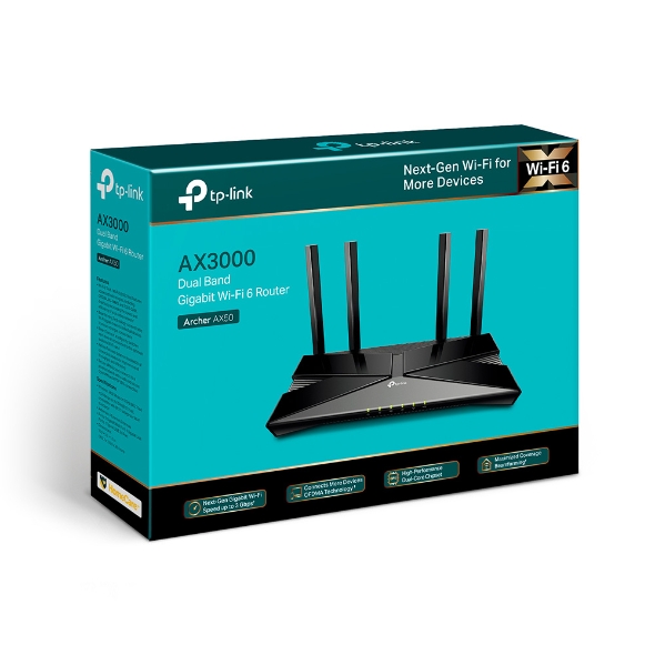TP-LINK Archer AX50 AX3000 Dual Band Gigabit Wi-Fi 6 Router รับประกันศูนย์ไทย