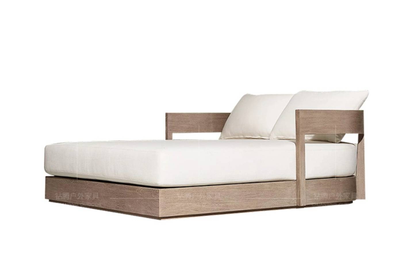 เตียงอาบแดดไม้สัก รุ่น SUNBED DAYBED WHITE GRAY04