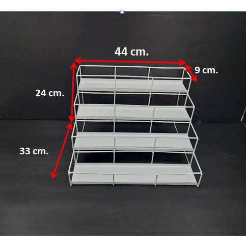 ชั้นวาง 4 ชั้น ตั้งบนเคาน์เตอร์ รุ่นพื้นเรียบ ขนาด 33x44x24 cm. ชั้นวางตั้งโต๊ะ ชั้นวางขั้นๆ ชั้นวางลูกอม หมากฝรั่ง